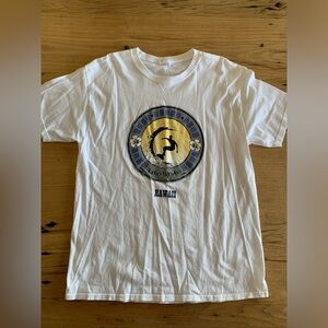 Hanes Large Men’s Lifestyle Hawaii Tee‎ Shirt White Short Sleeve Preloved